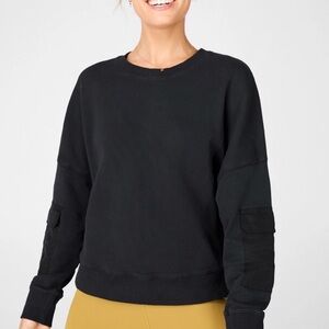 Fabletics Black Sweatshirt Utilitarian Pockets Womens XXS